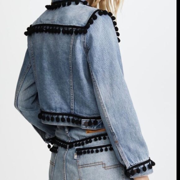 NWT Marc Jacobs Indigo Denim Pom Pom Jacket - Picture 4 of 10